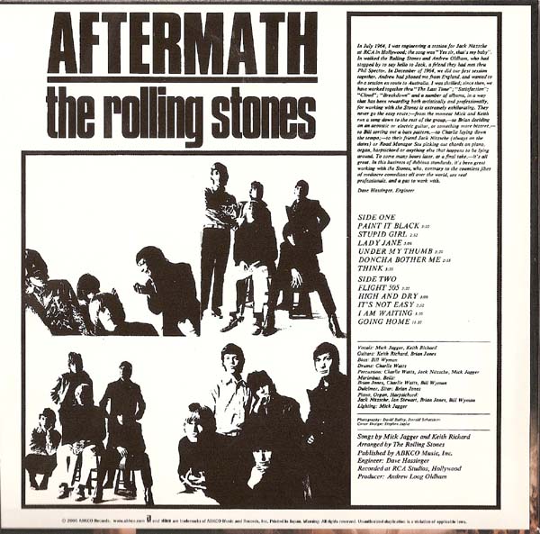 Back Cover, Rolling Stones (The) - Aftermath (US)